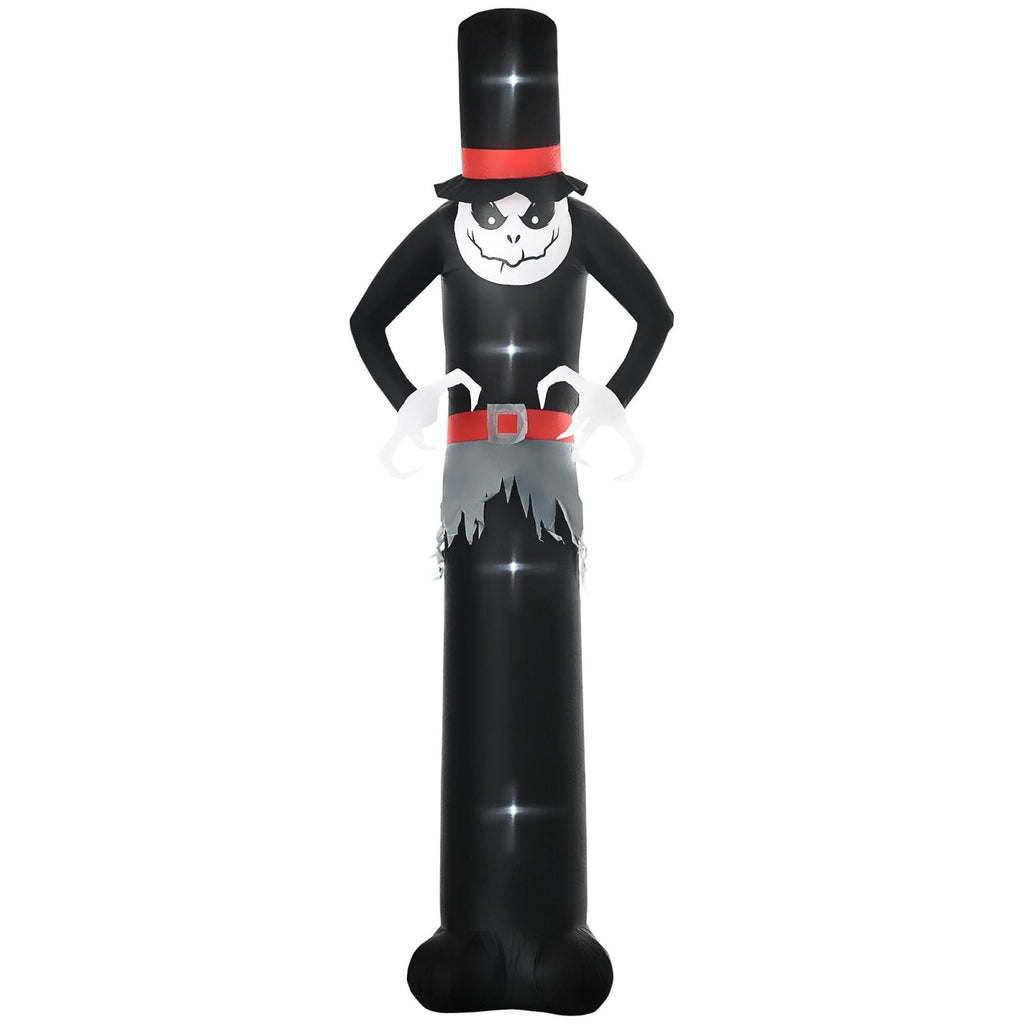 10ft Inflatable Halloween Skinny Ghost in a Tall Hat, Blow-Up Outdoor LED Display