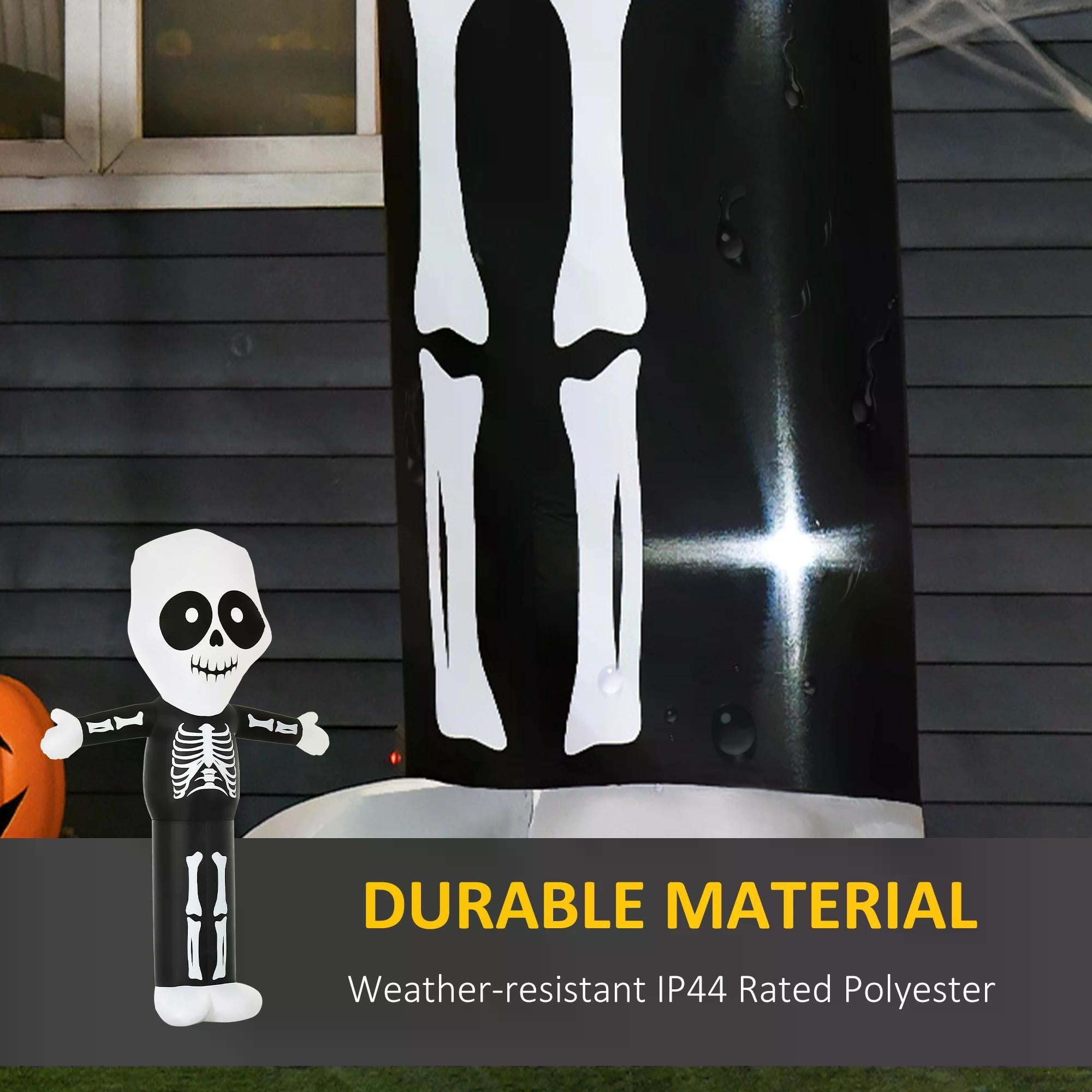 3m Halloween Inflatable Skeleton Ghost Decoration, LED Lighted for Home Indoor Outdoor