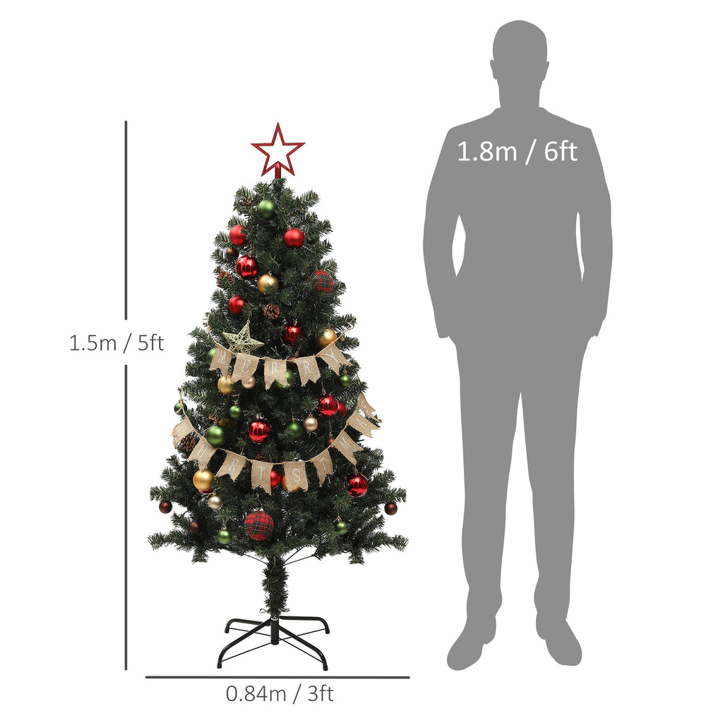 5ft Pre-Lit and Decorated Christmas Tree