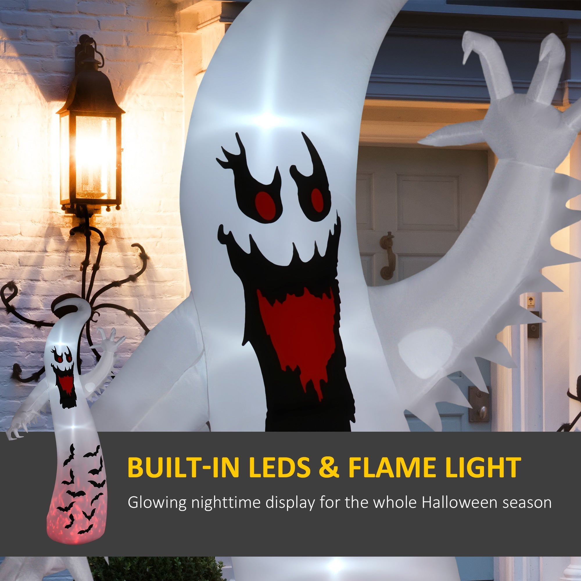 11.8ft Scary Inflatable Ghost Halloween Decoration, with Accessories